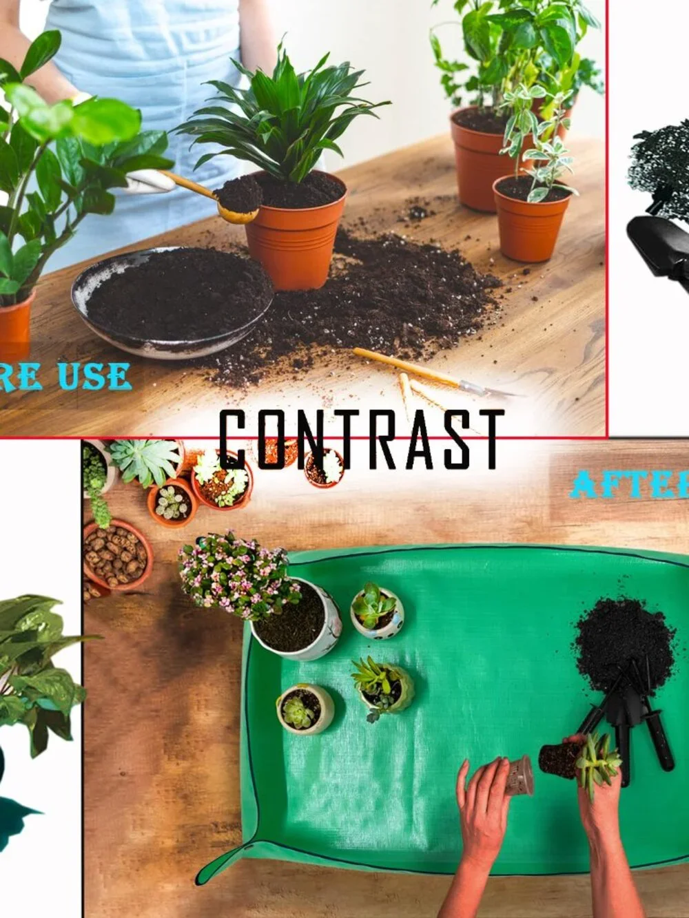 BIUWING Extra Large Plant Repotting Mat,Thickened Waterproof for Indoor Plant Tr